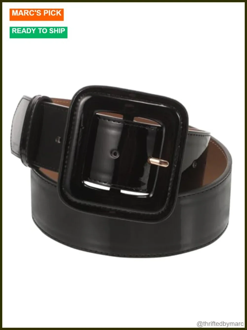 Wide Patent Leather Adjustable Waist Belt for Dress Work Wedding